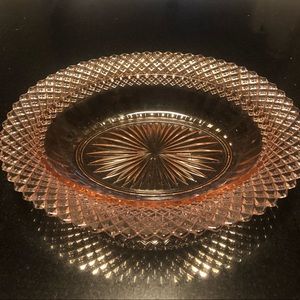 Pink depression oval platter in excellent shape